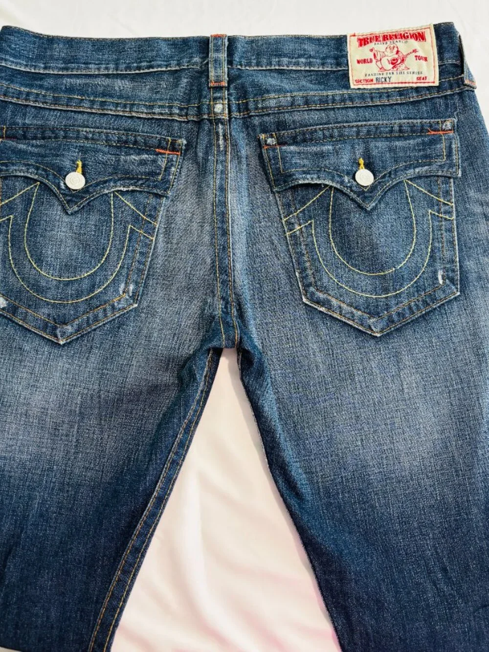 True Religion straight-cut jeans in size 38.